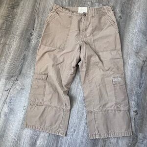 Vintage Abercrombie & Fitch Paratroop issue Cargo Pants Size 12 Capri Tan